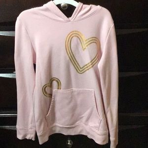 Pink sweater with hearts